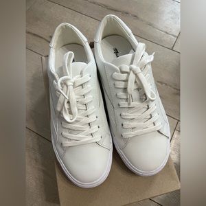 Madewell Sidewalk Low-Top Leather Sneakers in Pale Parchment Size 7.5